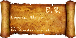 Besenyi Nóra névjegykártya